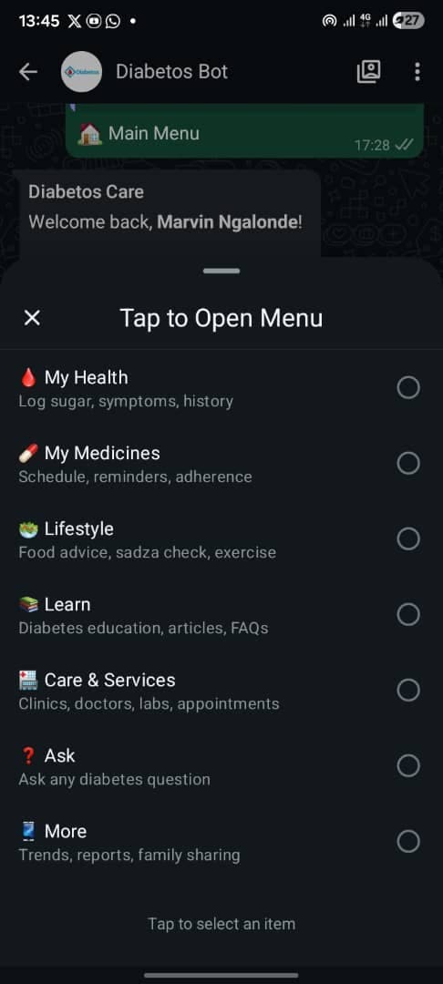 Moviva WhatsApp Bot (Elara) Main Navigation Menu